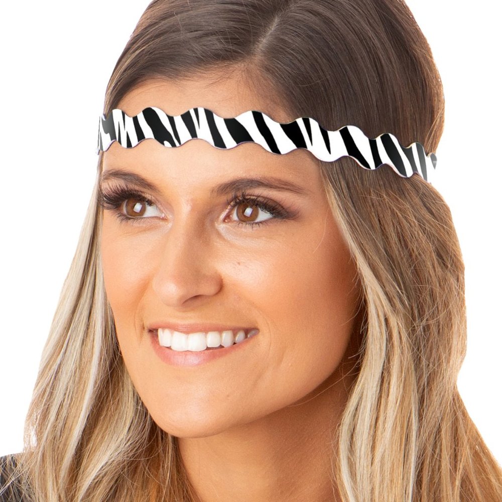 Hipsy Wave Bengal Tiger White & Black Adjustable No Slip Headband
